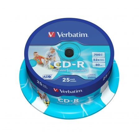 Verbatim CD-R AZO 700MB 52x Imprimible 25 unidades Verbatim CD-R AZO 700MB 52x Imprimible 25 unidades